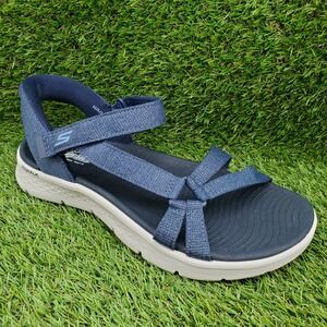 Skechers GO WALK Flex Illuminate SIZE 8 WIDE Women's Hands Free Slip-ins Navy